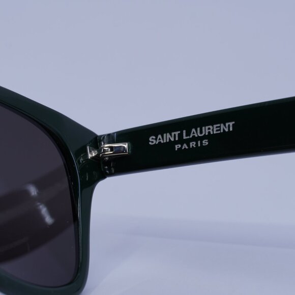 Saint Laurent SL 51 B SLIM 005 Sunglasses Green Square Frame, Black Lenses - Picture 6 of 10